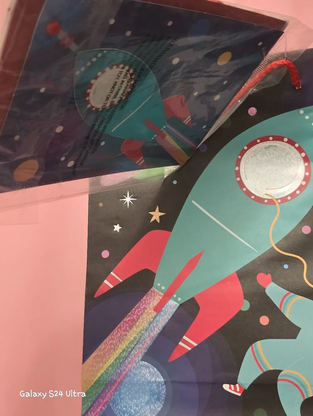 3 Piece Gift Wrap: Blank Card, Gift Bag, & Tissue Paper NEW Space Ship Design